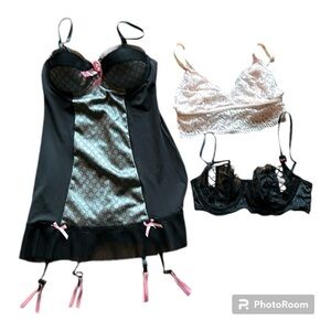 Lace Lingerie Bundle Merry Widow Lace Bra and Bralette